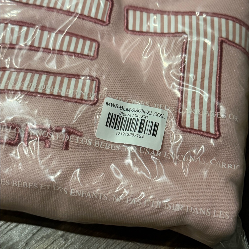 SET ACTIVE XL/XXL Midweight Sweats Staple Crewneck Bloom Pink Stripes Sweatshirt - Picture 6 of 8